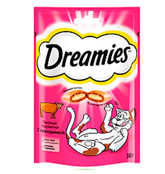 Dreamies Подушечки для кошек с говядиной 60г
